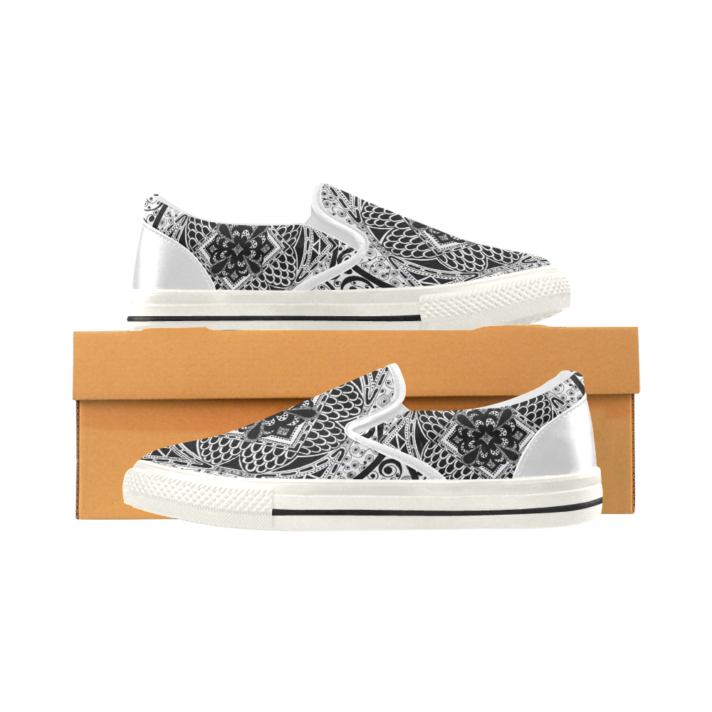 zentangle-pictures-471777 Women's Slip-on Canvas Shoes (Model 019)