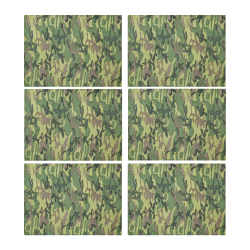 Military Camo Green Woodland Camouflage Placemat 14’’ x 19’’ (Set of 6)