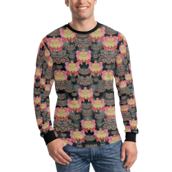 Heavy Metal meets power of the big flower Men's All Over Print Long Sleeve T-shirt (Model T51)
