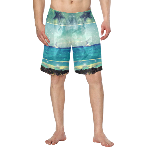 Starry Starry Caribbean Night Men's Swim Trunk/Large Size (Model L21)