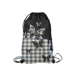Animals Nature - Splashes Tattoos with Butterflies Small Drawstring Bag Model 1604 (Twin Sides) 11"(W) * 17.7"(H)