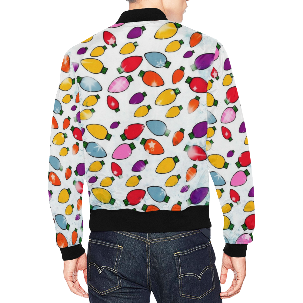Christmas Bulb Popart by Nico Bielow All Over Print Bomber Jacket for Men/Large Size (Model H19)