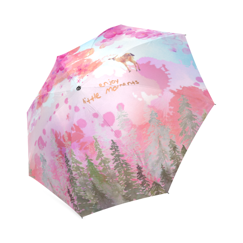 Little Deer in the Magic Pink Forest Foldable Umbrella (Model U01)