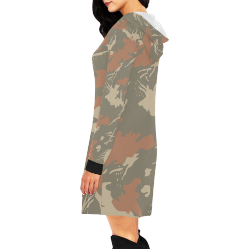 Graffiti Camouflage All Over Print Hoodie Mini Dress (Model H27)
