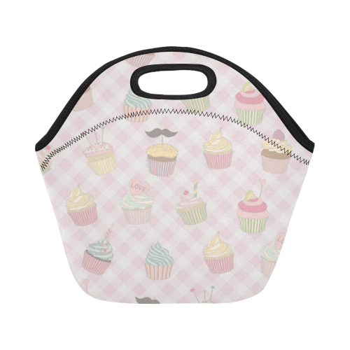 Cupcakes Neoprene Lunch Bag/Small (Model 1669)