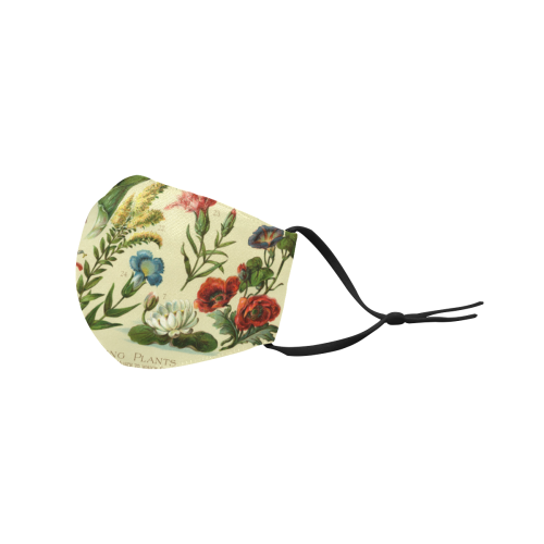 Victorian Flowers 3D Mouth Mask with Drawstring (Pack of 3) (Model M04)