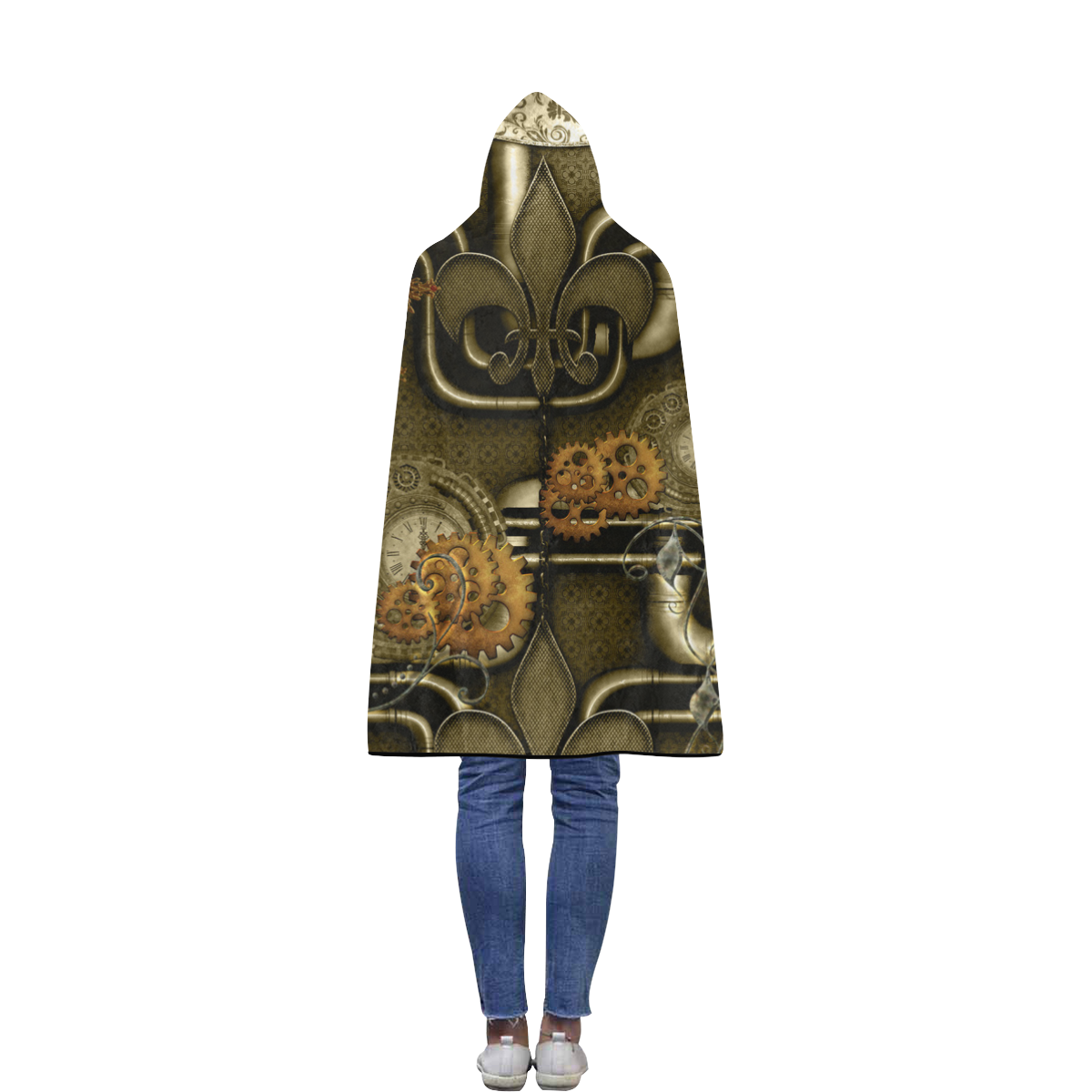 Wonderful noble steampunk design Flannel Hooded Blanket 40''x50''