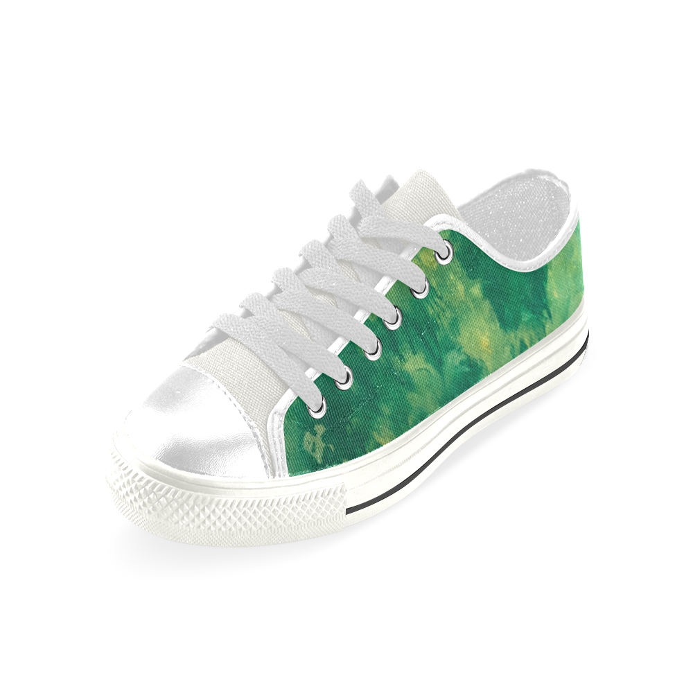 greenville kis low top white Low Top Canvas Shoes for Kid (Model 018)