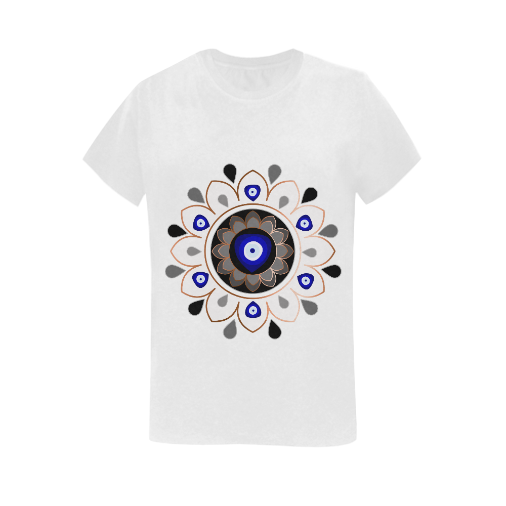 Copper Mandela Evil Eye Tee Women's T-Shirt in USA Size (Two Sides Printing)