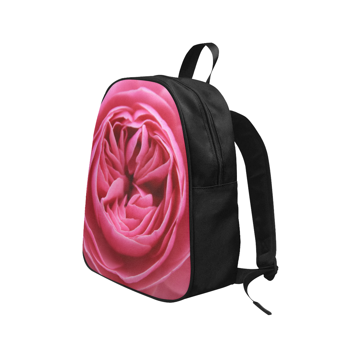 Rose Fleur Macro Fabric School Backpack (Model 1682) (Medium)