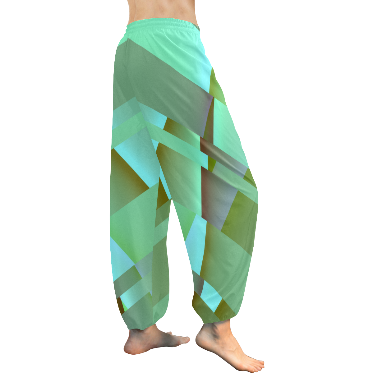 Modern Abstract Pastel Green Harem Pants Women's All Over Print Harem Pants (Model L18)
