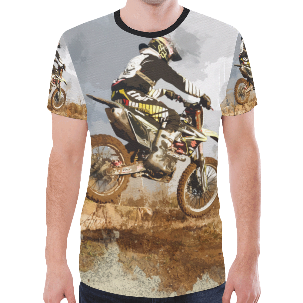Bare Winter Trees on the Dirt Bike Trail New All Over Print T-shirt for Men (Model T45)