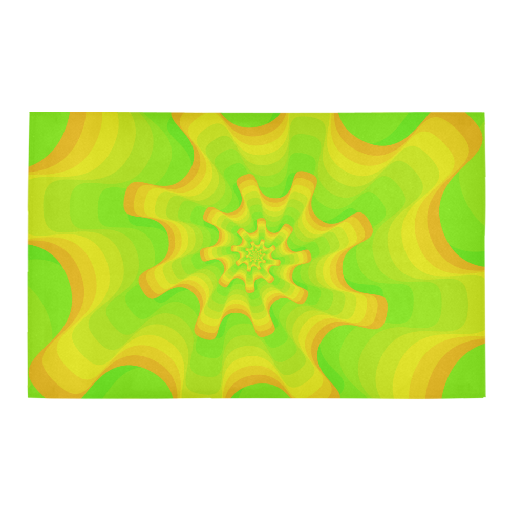 Green yellow spiral Bath Rug 20''x 32''