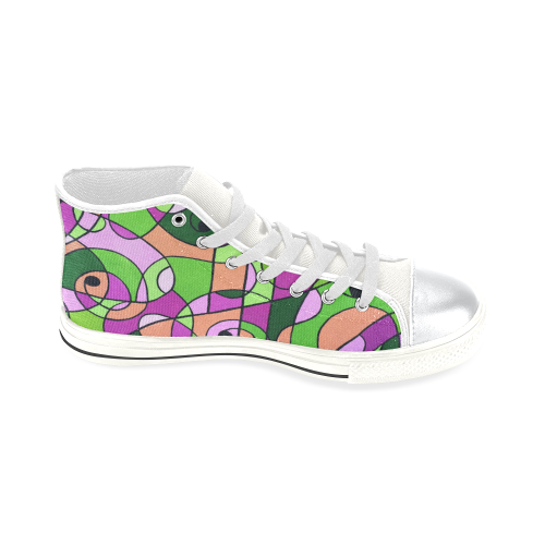 Taking Risks High Top Canvas Shoes for Kid (Model 017)