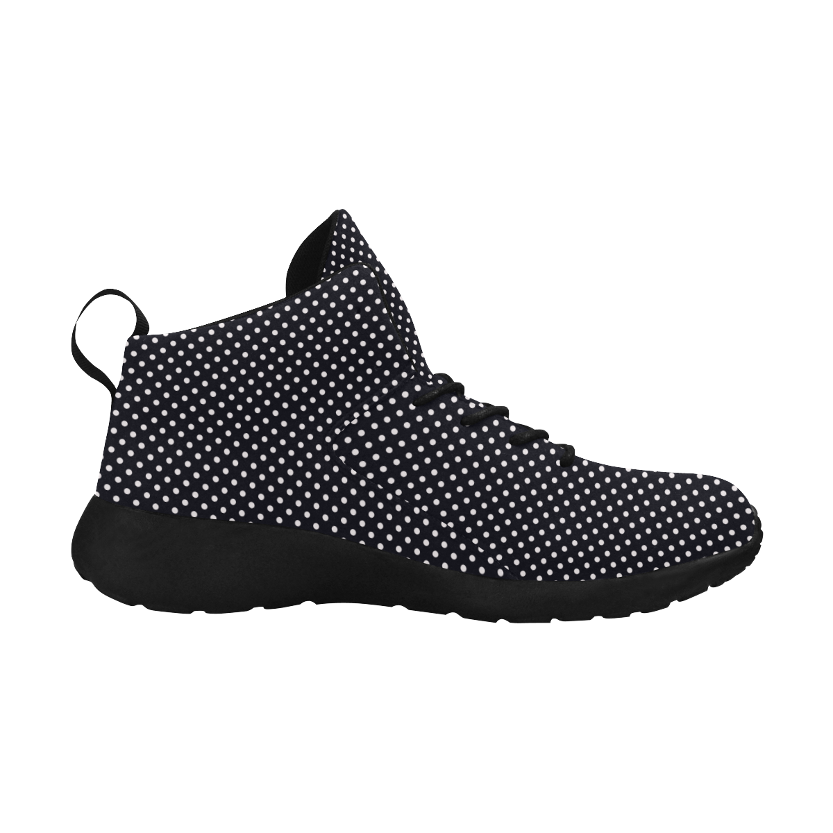 Black polka dots Women's Chukka Training Shoes (Model 57502)