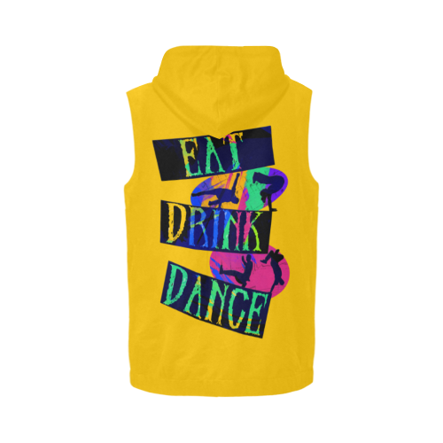 Break Dancing Colorful / Yellow All Over Print Sleeveless Zip Up Hoodie for Men (Model H16)