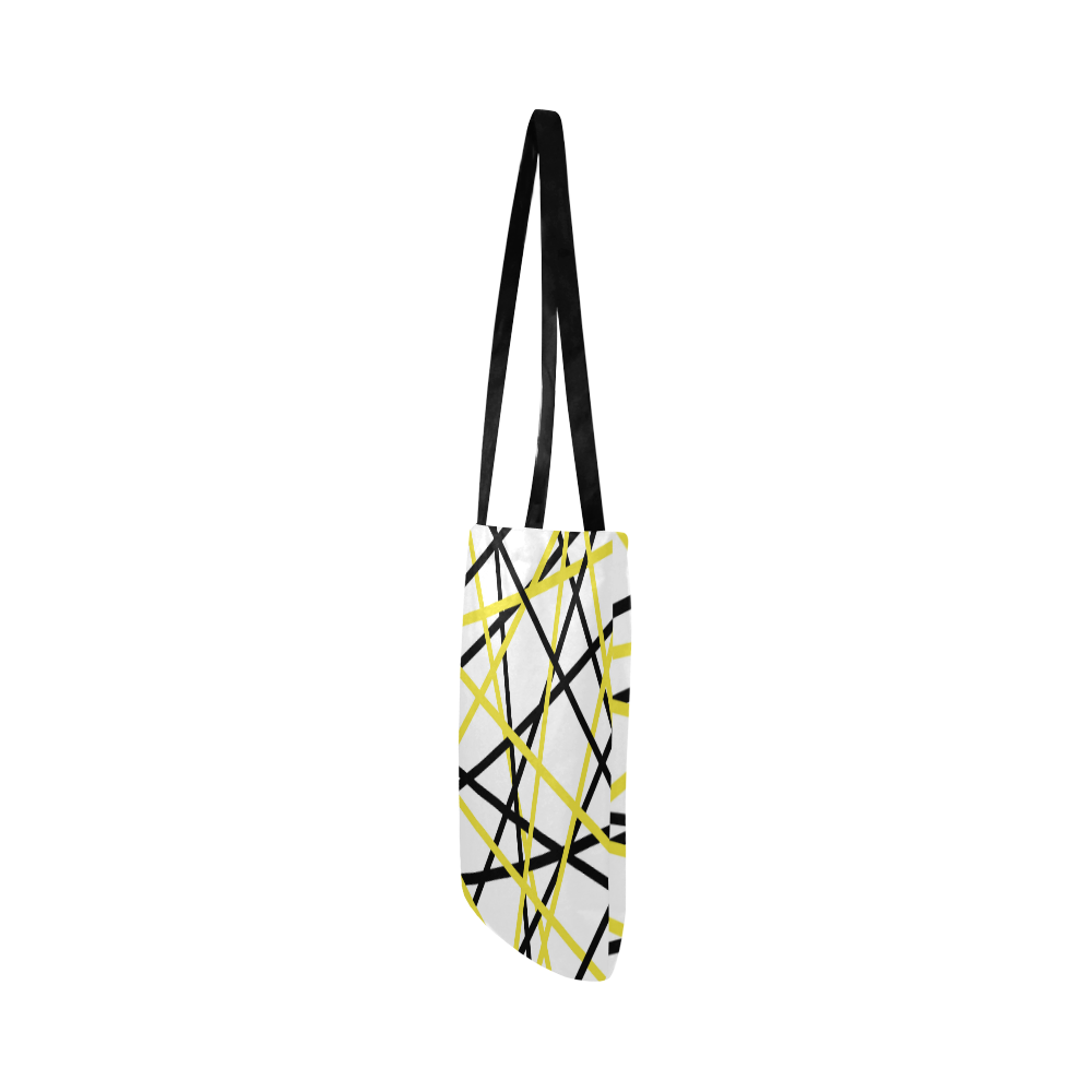 Black and yellow stripes Reusable Shopping Bag Model 1660 (Two sides)