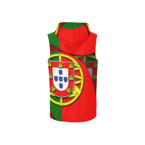 The Flag of Portugal All Over Print Sleeveless Zip Up Hoodie for Women (Model H16)