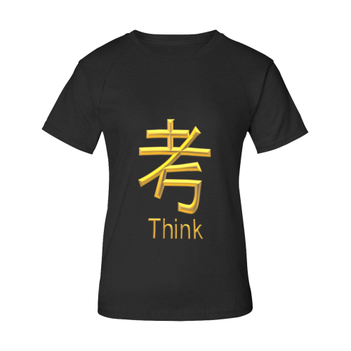 u-Golden Asian Symbol for Think Women's Raglan T-Shirt/Front Printing (Model T62)