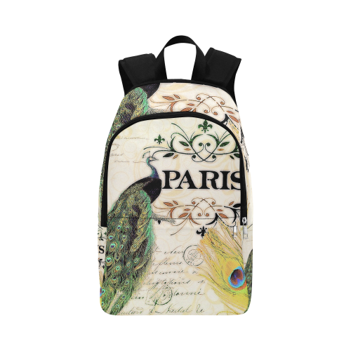 Paris Peacock Fabric Backpack for Adult (Model 1659)