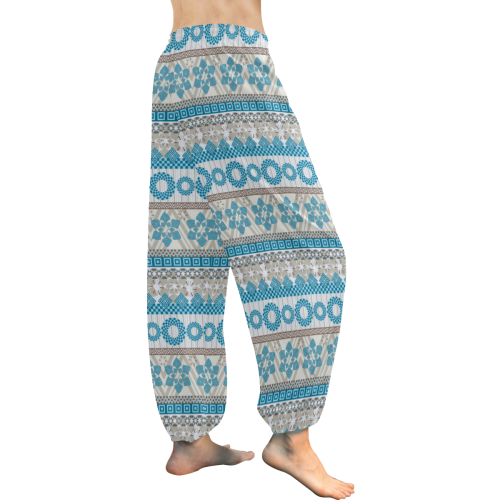 Blue Tribal Women's All Over Print Harem Pants (Model L18)