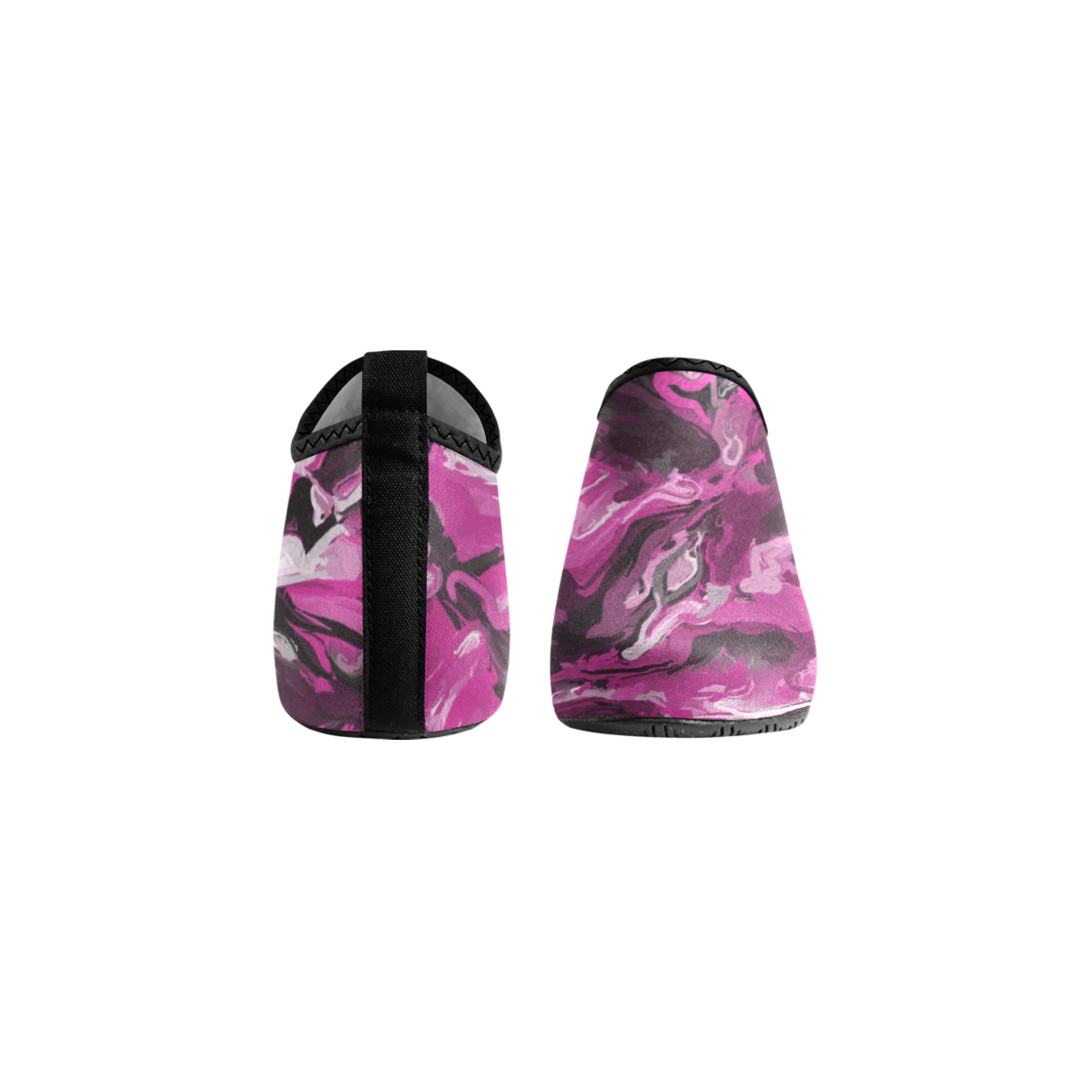 Pink, Black, White, and Gray Swirls Women's Slip-On Water Shoes (Model 056)