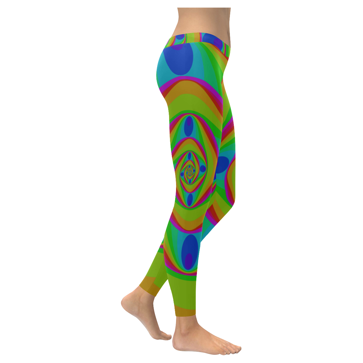 Spiral eyes Women's Low Rise Leggings (Invisible Stitch) (Model L05)