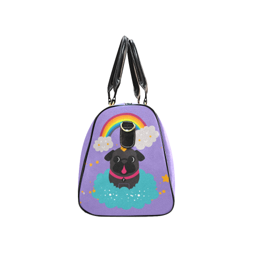 Black Pug Unicorn Travel Bag Large New Waterproof Travel Bag/Large (Model 1639)