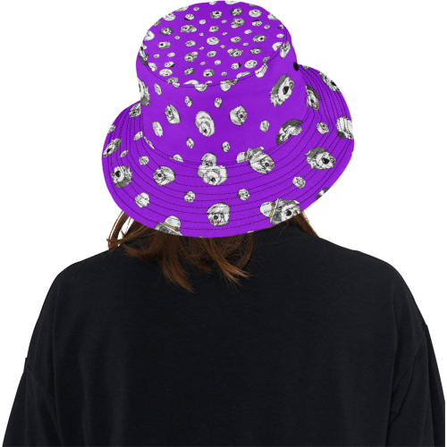 SHEEPIE HEADS Purple All Over Print Bucket Hat