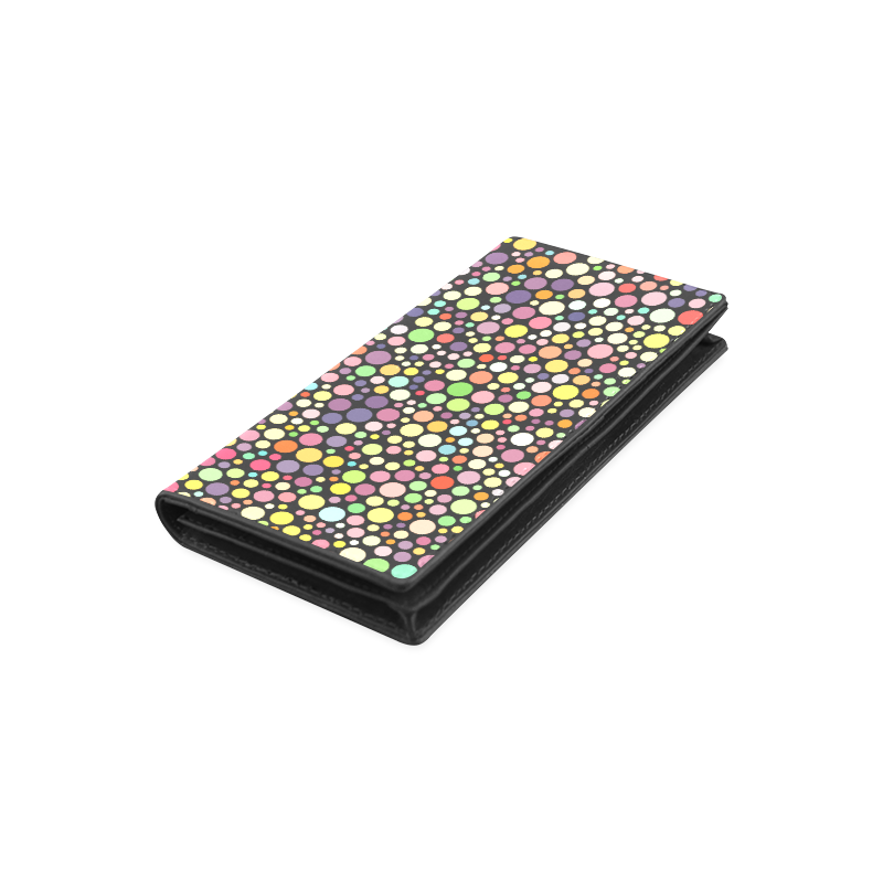 Colorful dot pattern Women's Leather Wallet (Model 1611)