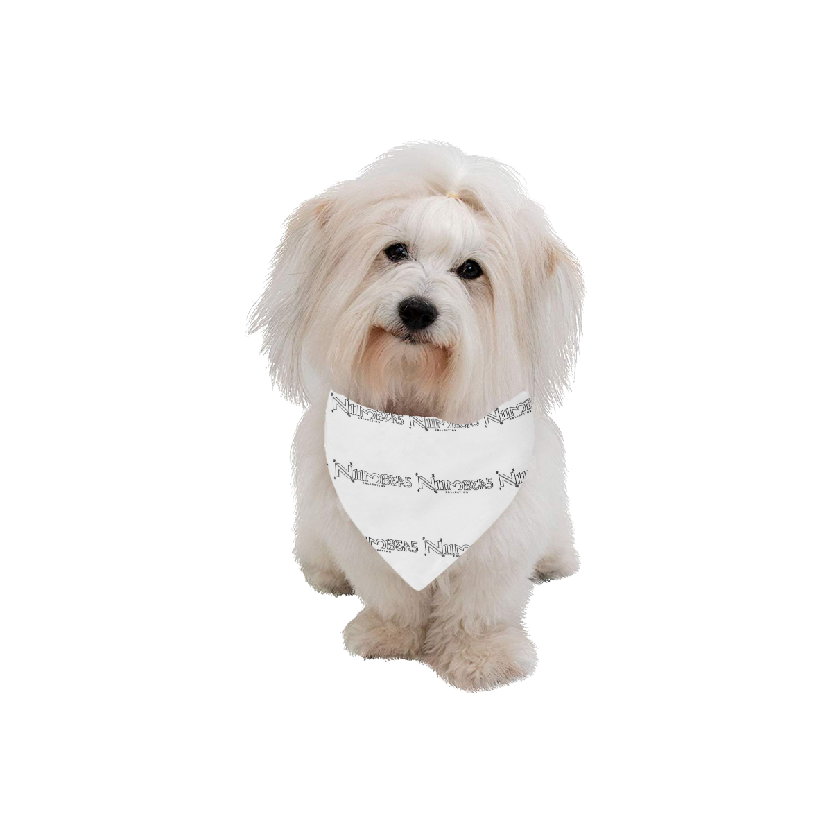 NUMBERS Collection Logos White Pet Dog Bandana/Large Size
