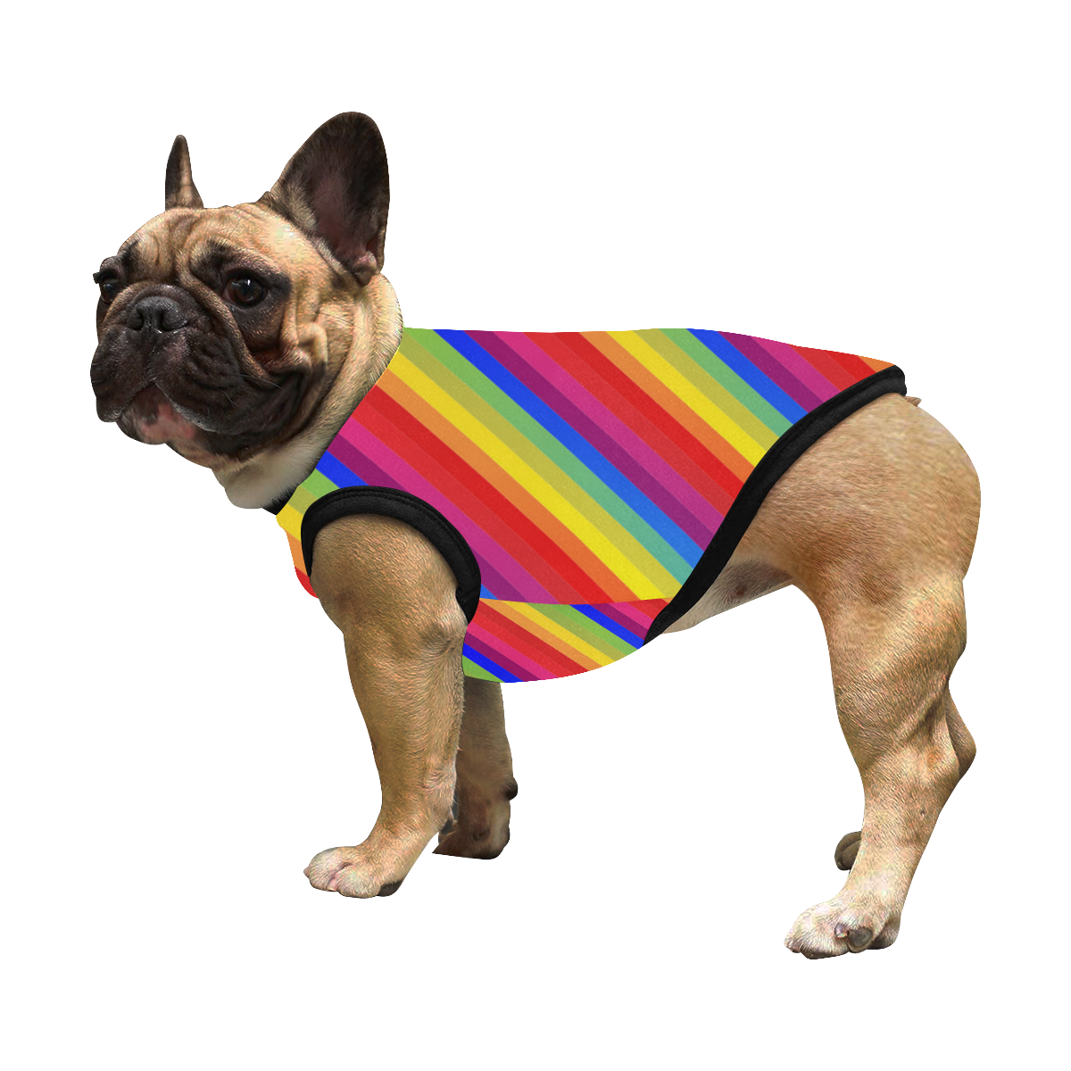 Rainbow Diagonal Stripes All Over Print Pet Tank Top