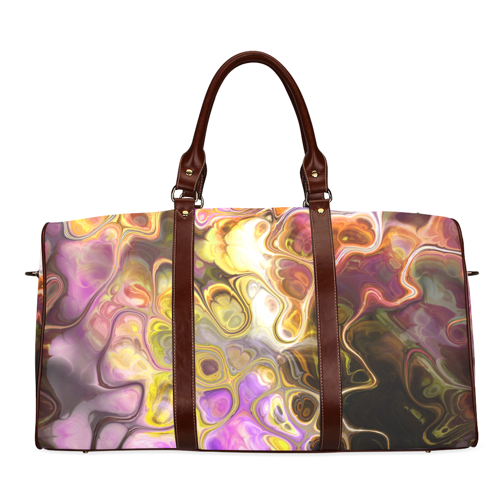 Colorful Marble Design Waterproof Travel Bag/Large (Model 1639)