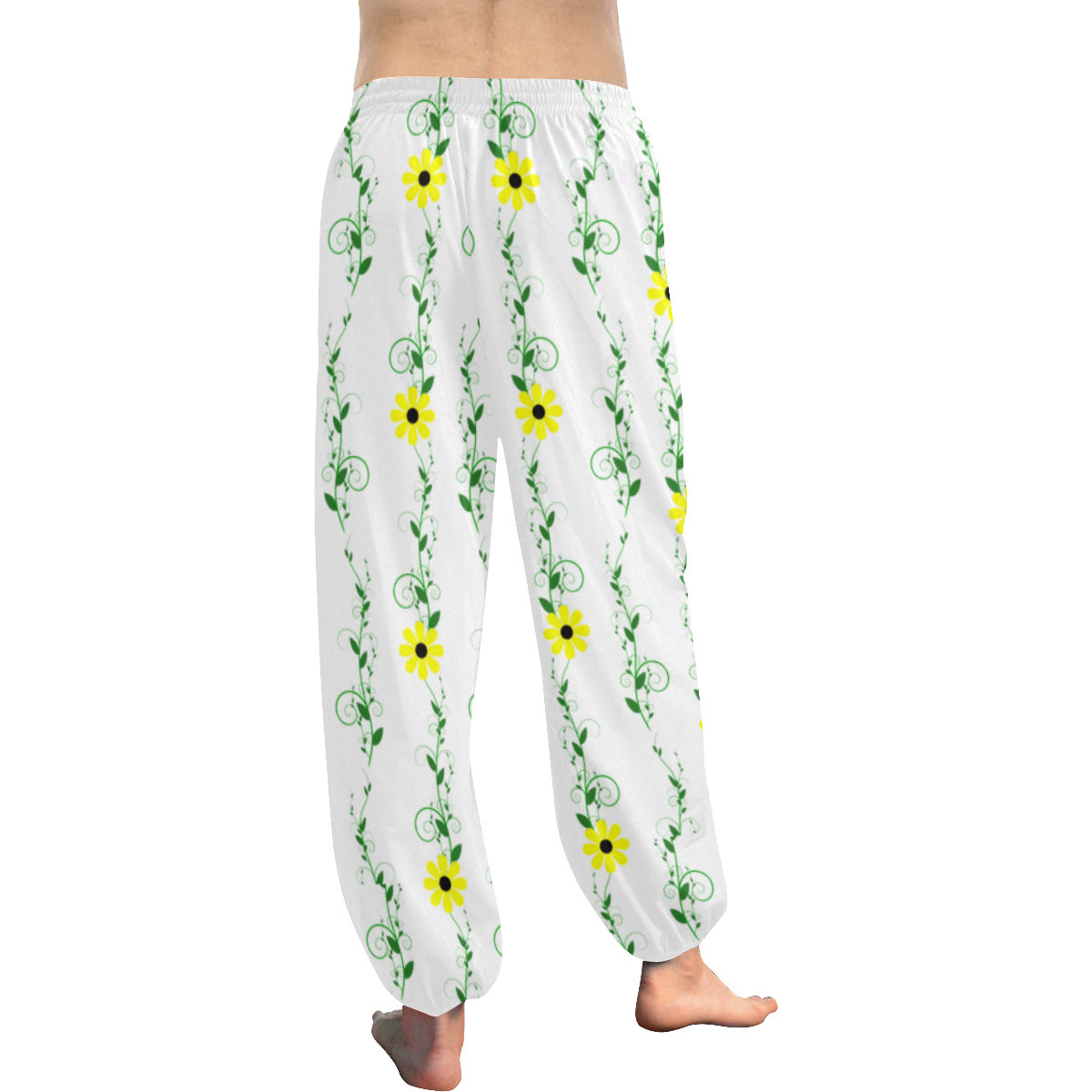 Yellow Daisies Flourish Vines Floral Boho Pants Women's All Over Print Harem Pants (Model L18)