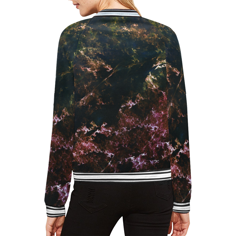 SPACE All Over Print Bomber Jacket for Women (Model H21)