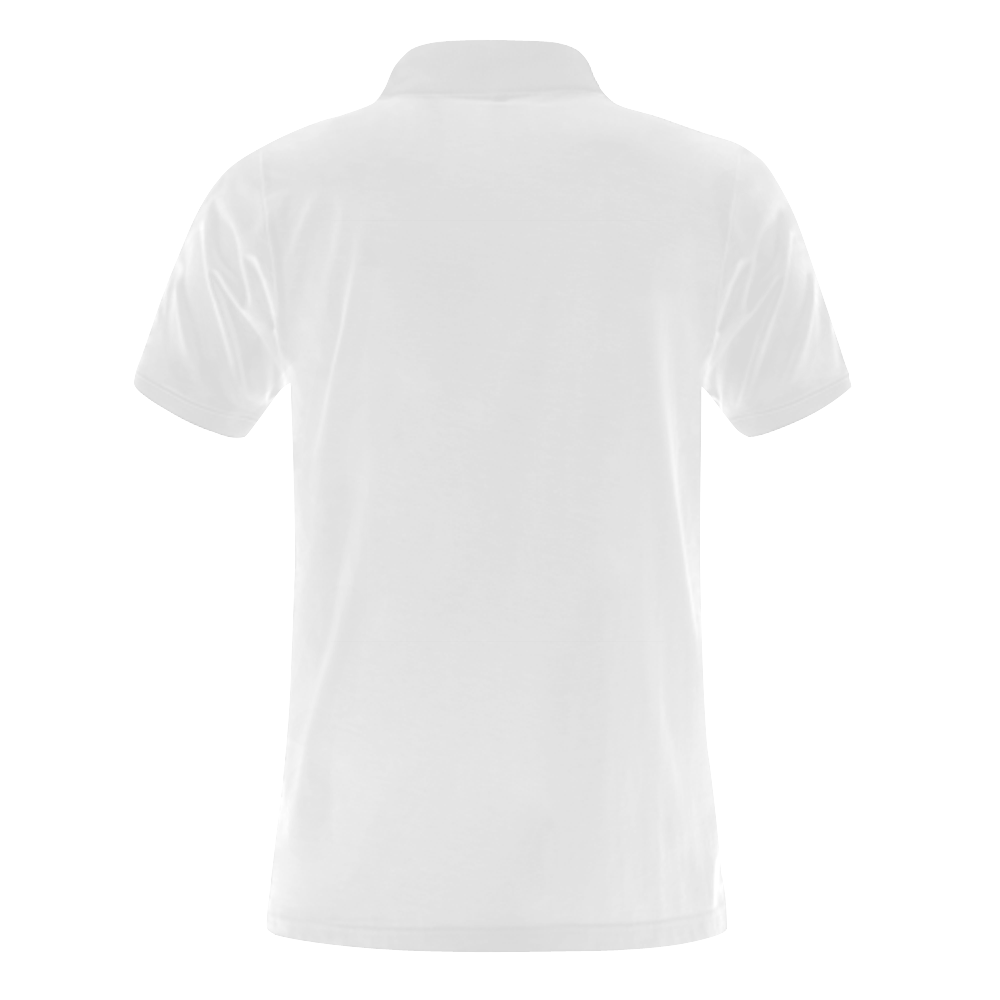 Club  Playing Card Shape - Las Vegas Icons White Men's Polo Shirt (Model T24)