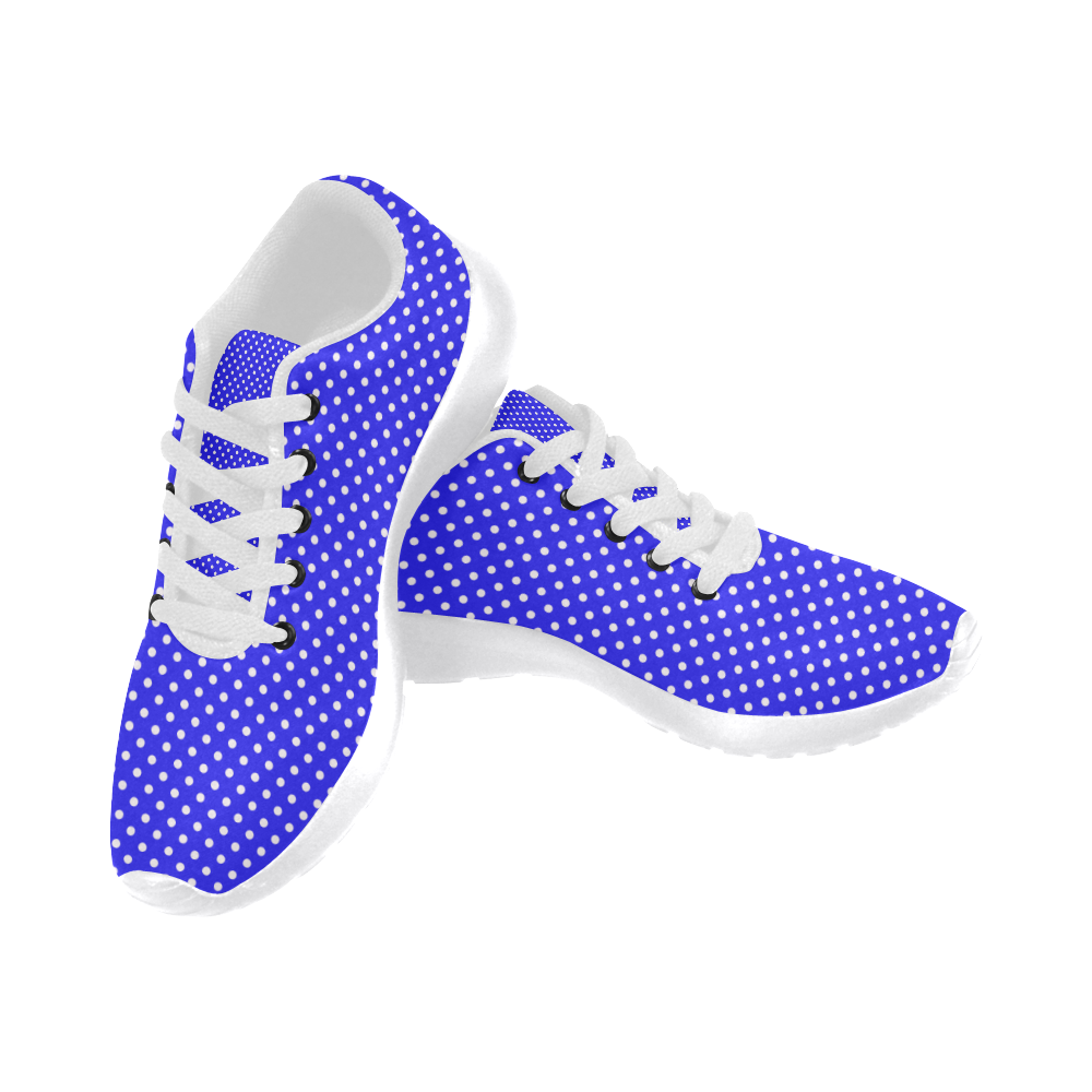 Blue polka dots Women's Running Shoes/Large Size (Model 020)