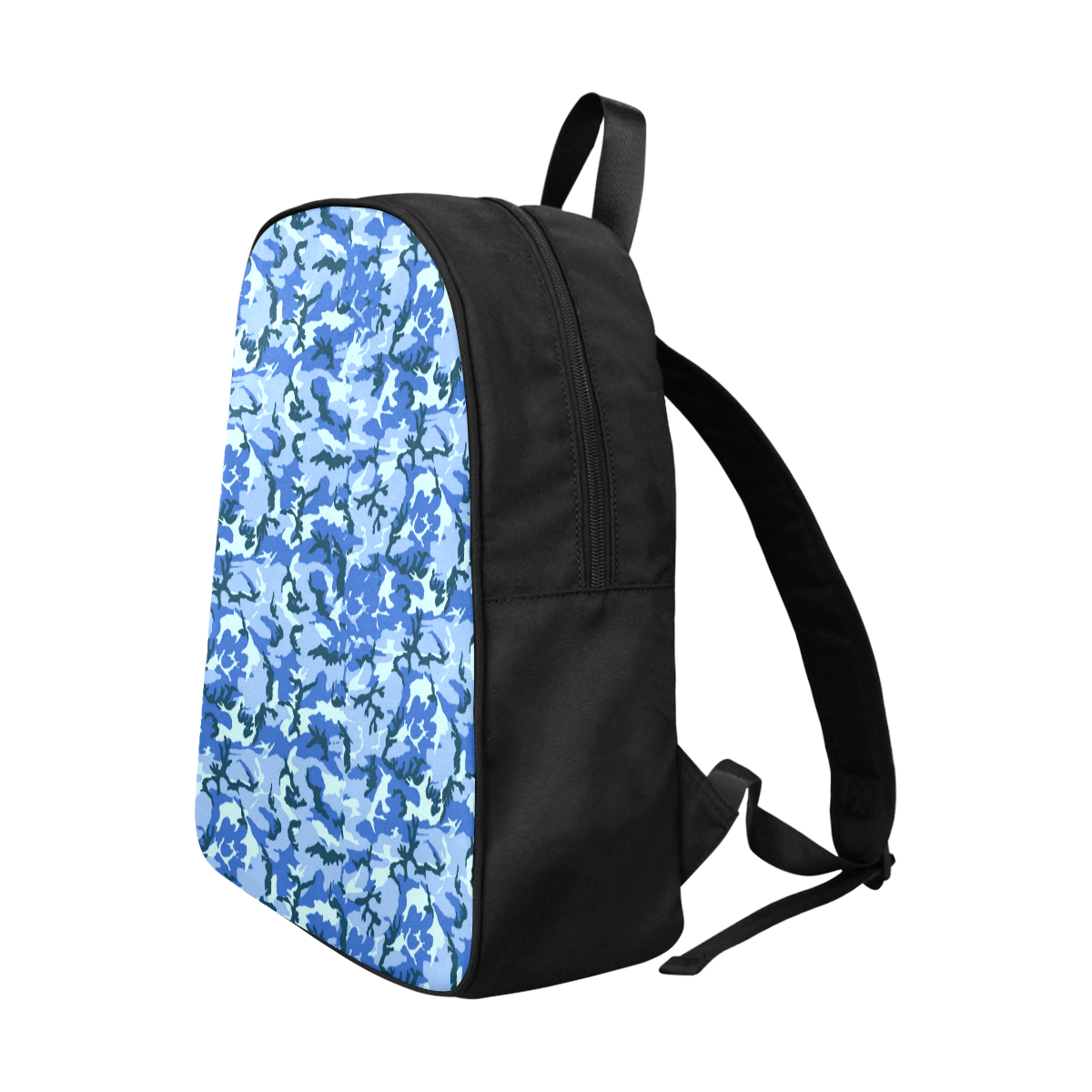 Woodland Blue Camouflage Fabric School Backpack (Model 1682) (Large)
