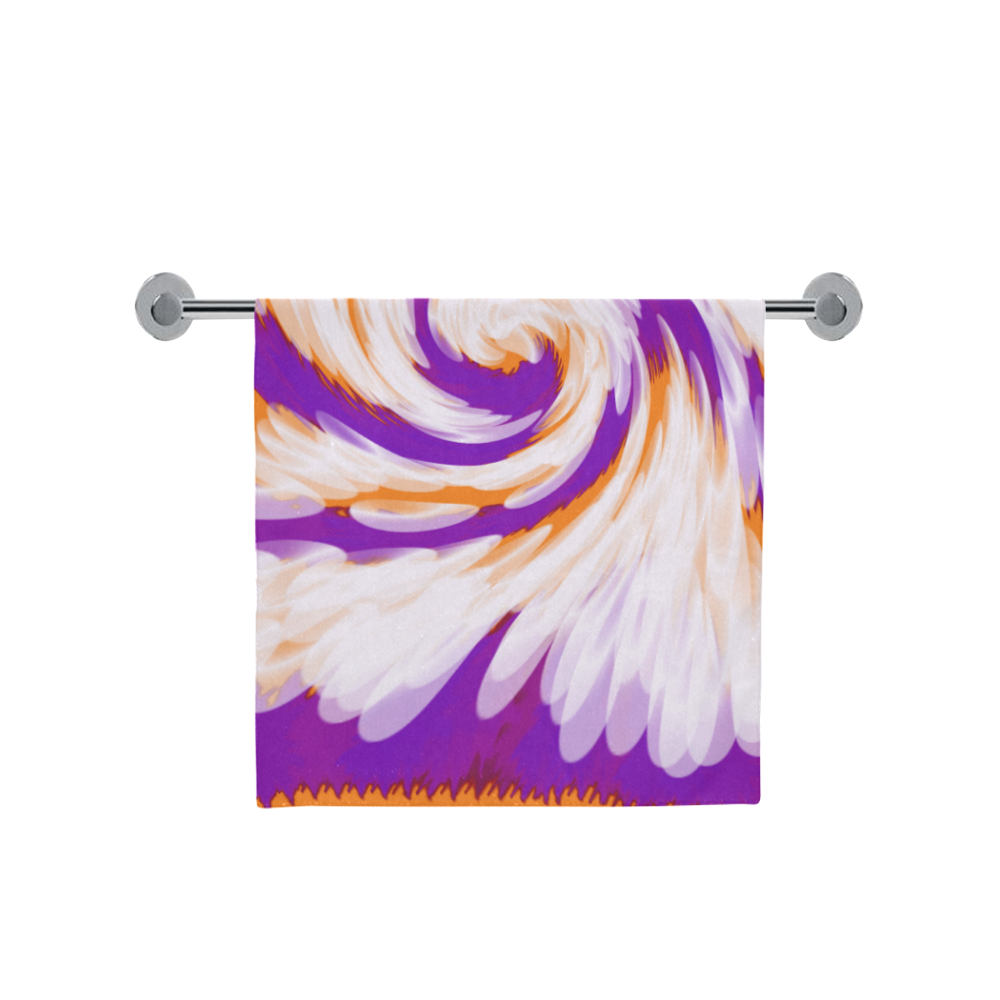 Purple Orange Tie Dye Swirl Abstract Bath Towel 30"x56"