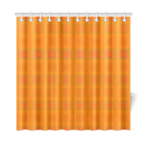 Orange multiple squares Shower Curtain 72"x72"
