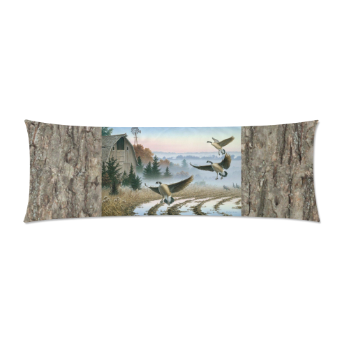 Geese In A Farm Field Custom Zippered Pillow Case 21"x60"(Two Sides)
