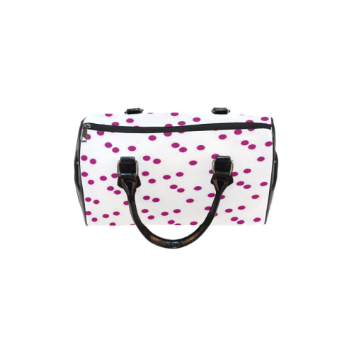 Pink Diamond Glitter Scattered Polka Dots Design Boston Handbag (Model 1621)