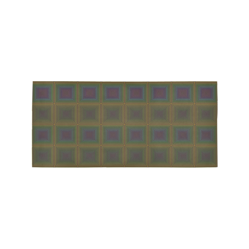 Pale purple golden multicolored multiple squares Area Rug 7'x3'3''