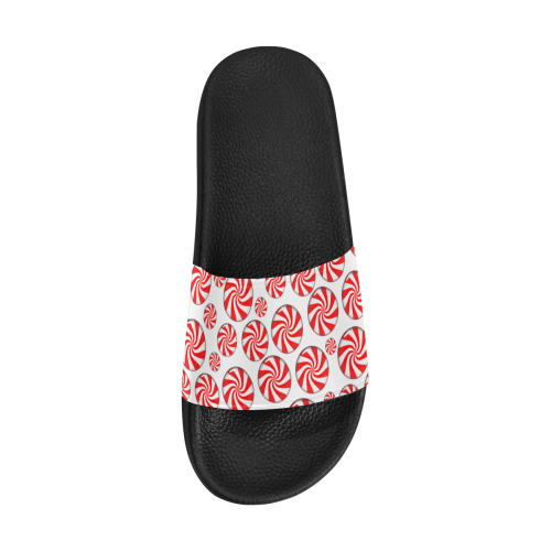 Christmas Peppermint Candy Women's Slide Sandals (Model 057)