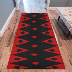 Black Red Play Card Shapes Area Rug 9'6''x3'3''