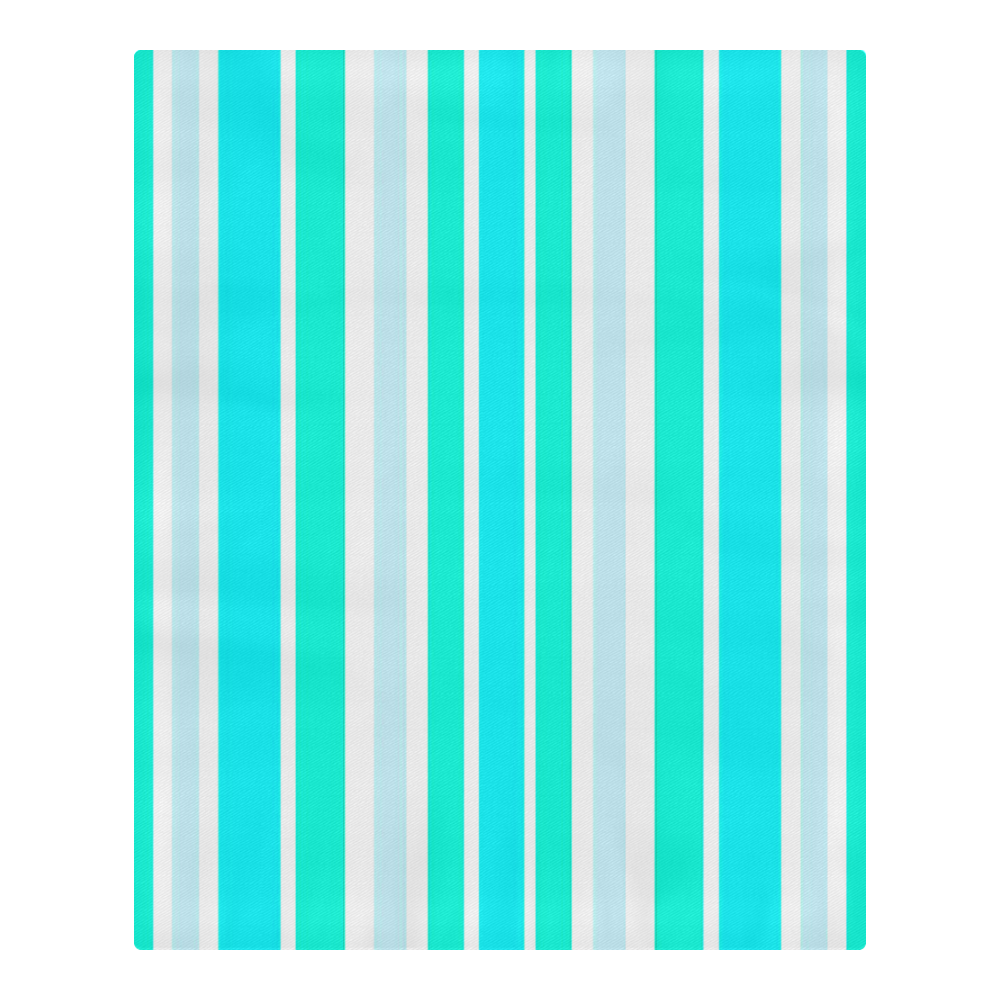 Turquoise Green Stripes 3-Piece Bedding Set