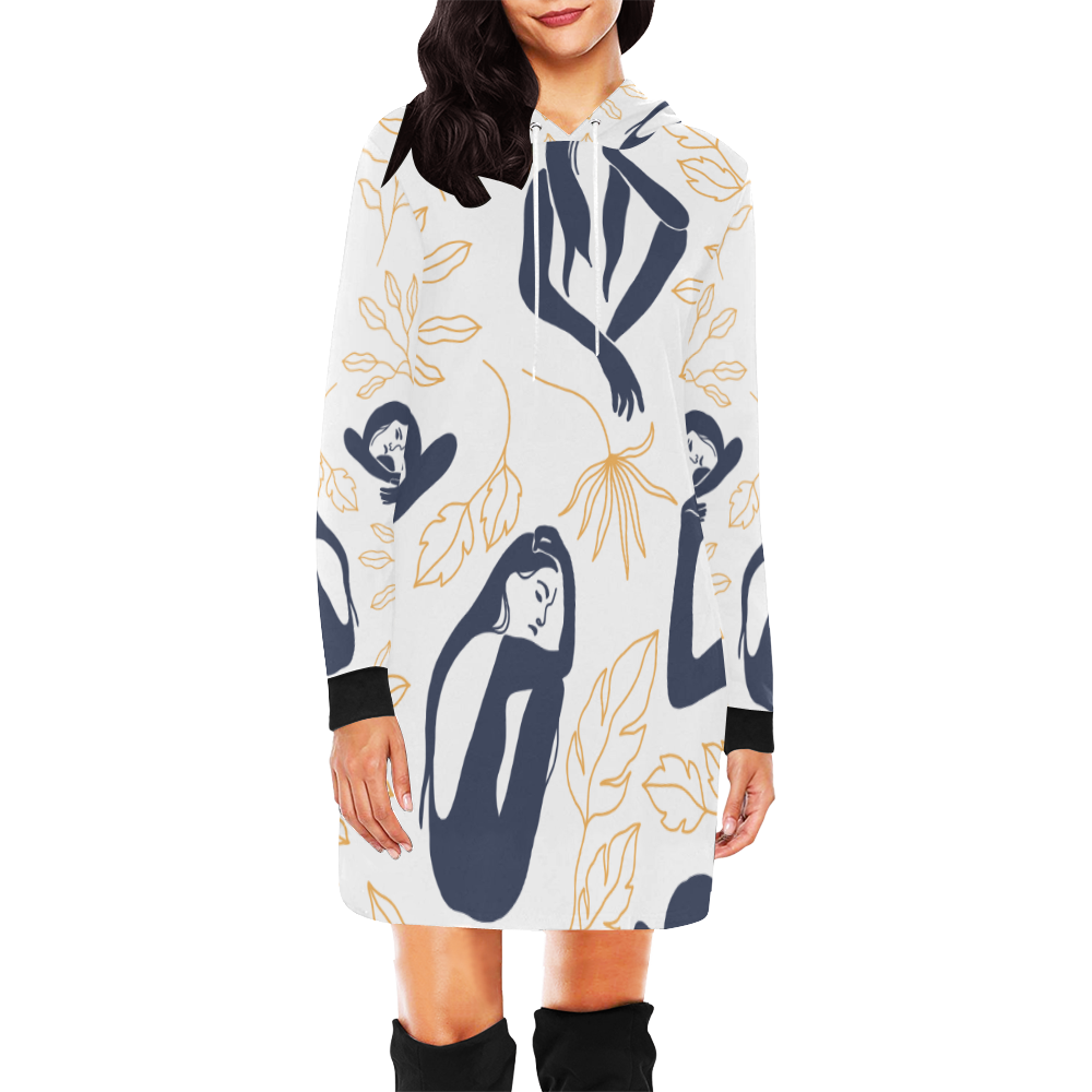 Boho Tunic Hoodie Dress All Over Print Hoodie Mini Dress (Model H27)