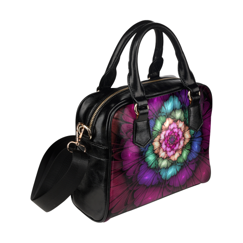 Floral Neon Shoulder Handbag Shoulder Handbag (Model 1634)