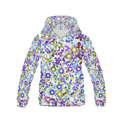 Vivid floral pattern 4181B by FeelGood All Over Print Hoodie for Women (USA Size) (Model H13)