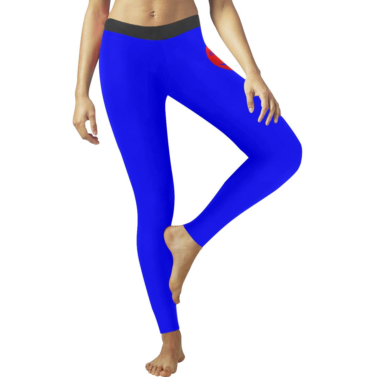 Japanese Sunset House Women's Blue Yoga & Sports Women's Low Rise Leggings (Invisible Stitch) (Model L05)